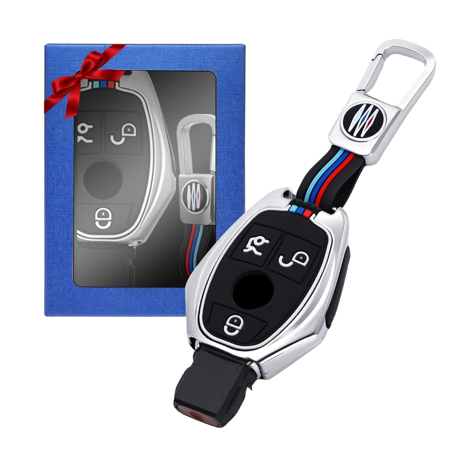 Yumzeco Zinklegierung Autoschlüssel Cover Schlüsselhülle Kompatibel mit Mercedes Benz A B C E S R G M CLA GLA GLC GLK C250 W203 W221 R230 Schlüssel Schutzhülle Geschenkbox Autoschlüssel Hülle Silber Yumzeco Zinklegierung Autoschlüssel Cover Schlüsselhülle Kompatibel mit Mercedes Benz A B C E S R G M CLA GLA GLC GLK C250 W203 W221 R230 Schlüssel Schutzhülle Geschenkbox Autoschlüssel Hülle Silber von Yumzeco
