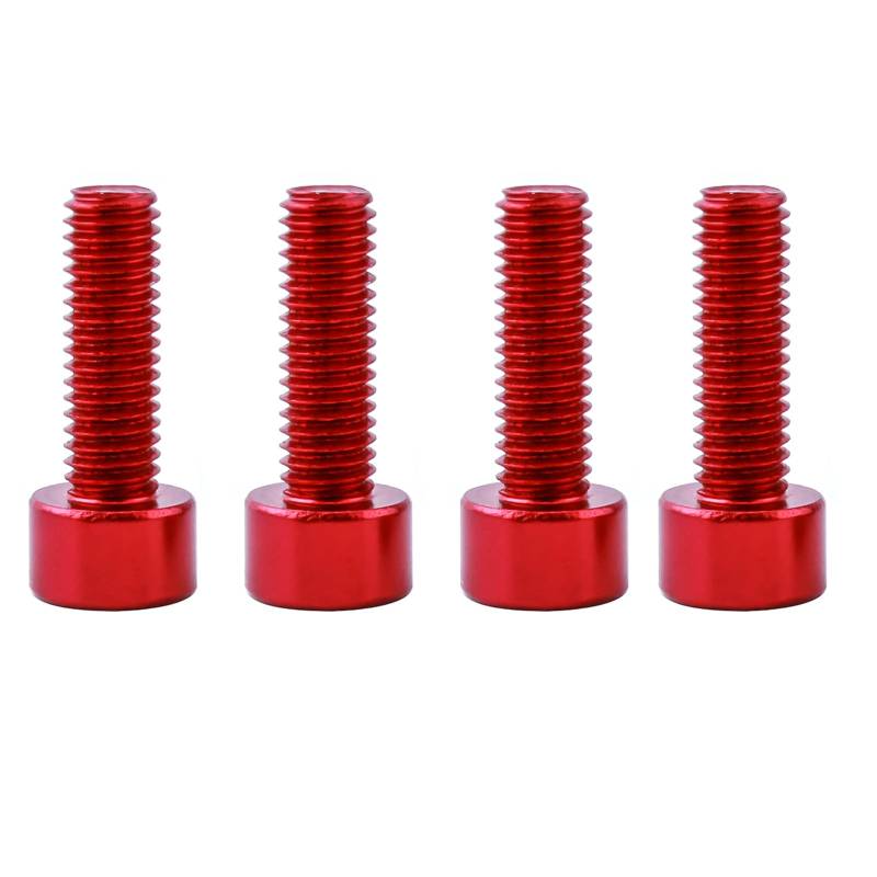 4 Stück Fahrrad Flaschenhalter Schraube M5x15 mm Flaschenhalterschrauben Fahrradzubehör, Fahrrad Feste Spindelschrauben (Rot) von Yundxi