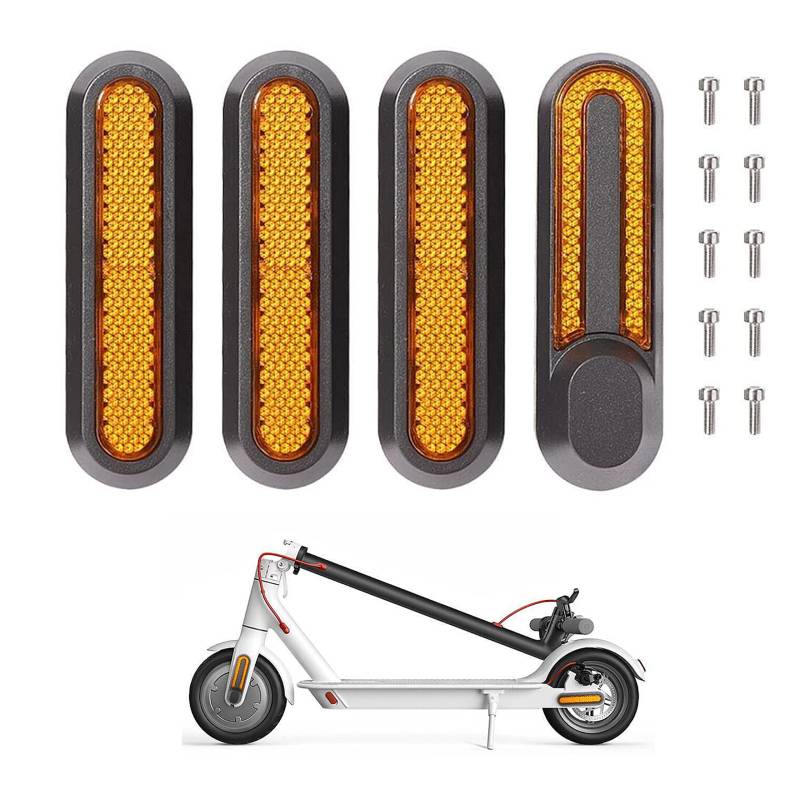 Yungeln 4er Set Scooter Ersatzteiil Scooter Seitenabdeckungen mit Rückstrahler aus Kunststoff kompatibel für 1S / M365 / Pro2 Elektroscooter - Orange von Yungeln