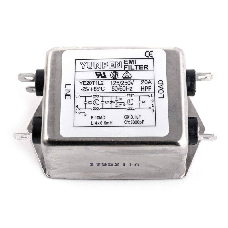 Yunpen YE20T1L2 IEC-Netzfilter 250VAC 20A Entstörfilter von Yunpen