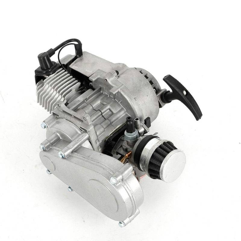 2-Takt Pull Startmotor Yunrux 49cc Mini Motor mit Luftfilter Getriebe Vergaser Set für Taschenrad Mini-Rennrad ATV Roller von YUNRUX
