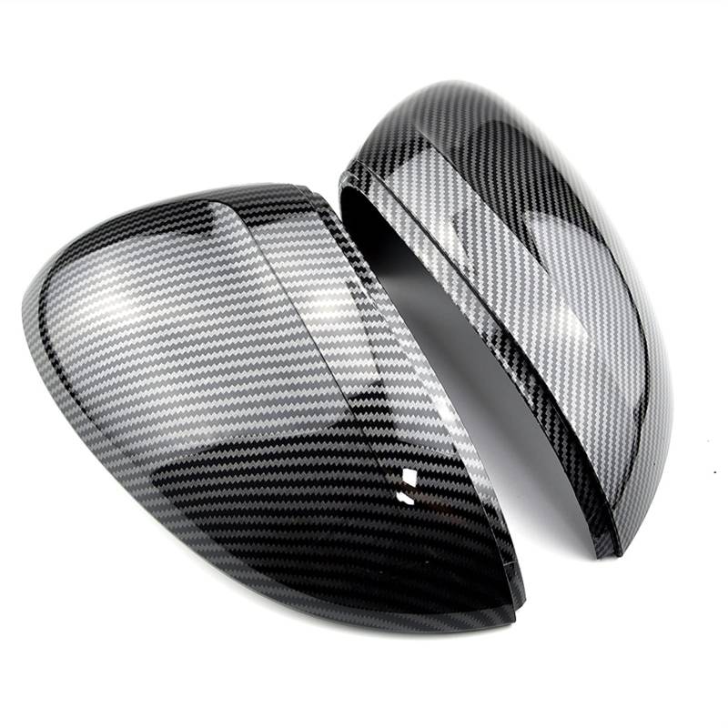 Spiegelabdeckungen Car Mirror Cover, for VW, for Passat, B8 CC, for ARTEON, R Line Bright Black Rearview Mirror Cover Protection Cap(Carbon Look black) von Yurefax