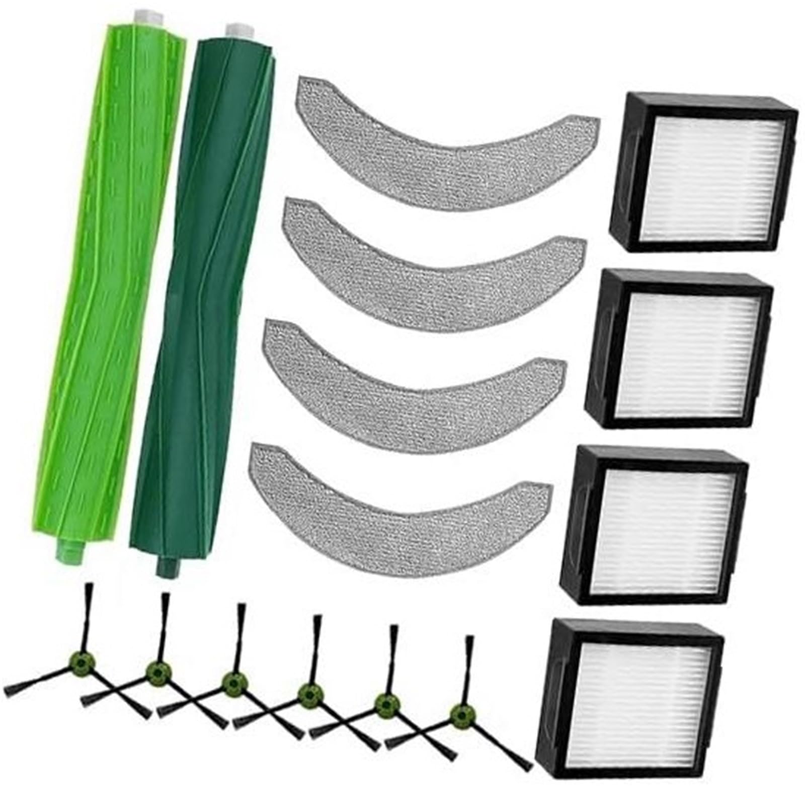 Yurefax 16-teiliges Zubehör, Ersatzteile for den Roboterstaubsauger IRobot Roomba Combo J7+ Plus, inklusive 2 Gummiwalzenbürsten, 6 Seitenbürsten, 4 Filtern und 4 Wischtüchern Roboterstaubsauger-Ersat Yurefax 16-teiliges Zubehör, Ersatzteile for den Roboterstaubsauger IRobot Roomba Combo J7+ Plus, inklusive 2 Gummiwalzenbürsten, 6 Seitenbürsten, 4 Filtern und 4 Wischtüchern Roboterstaubsauger-Ersat von Yurefax