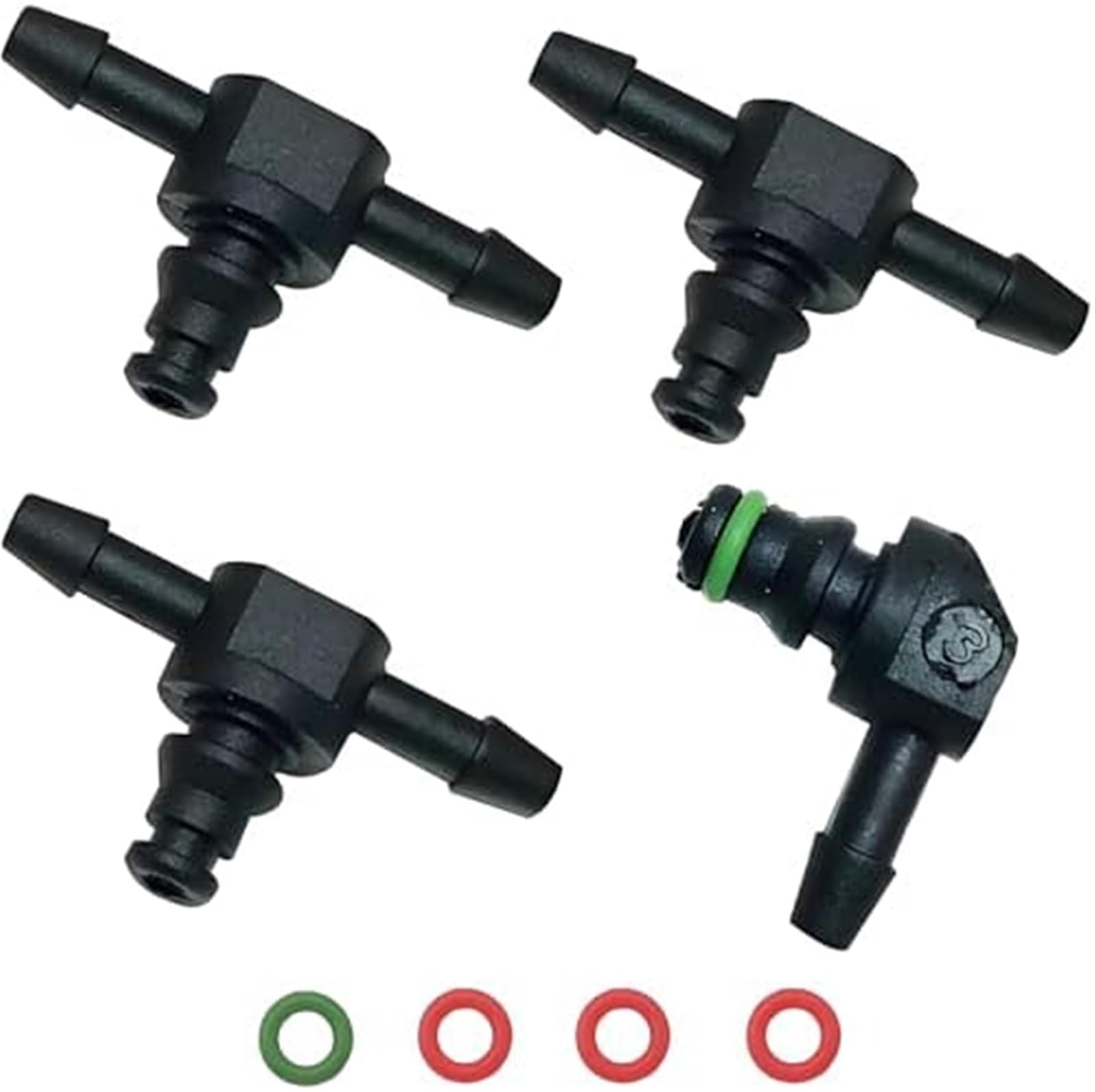 Yurefax 4-teiliges Common-Rail-Ölinjektor-Leckanschlussrohr, 3-teiliger T-Stecker, 1-teiliger L-Stecker, Kraftstoffsystemanschlüsse, for Kraftstoffrücklaufleitung und Kraftstoffrücklaufrohr Kraftstoff Yurefax 4-teiliges Common-Rail-Ölinjektor-Leckanschlussrohr, 3-teiliger T-Stecker, 1-teiliger L-Stecker, Kraftstoffsystemanschlüsse, for Kraftstoffrücklaufleitung und Kraftstoffrücklaufrohr Kraftstoff von Yurefax