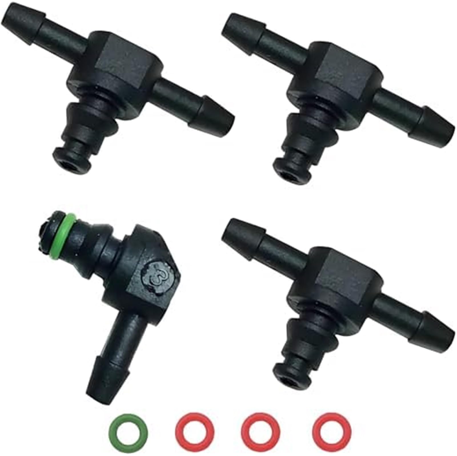 Yurefax 4-teiliges Ölinjektor-Rücklaufanschluss-Set, inkl. 3 T-Stücken und 1 L-Anschluss, for Bosch, 110, langlebige Kraftstoffsystem-Leckrohr-Rücklaufanschlüsse, for Öl-, Kraftstoff-, Öl-, Gas- und W Yurefax 4-teiliges Ölinjektor-Rücklaufanschluss-Set, inkl. 3 T-Stücken und 1 L-Anschluss, for Bosch, 110, langlebige Kraftstoffsystem-Leckrohr-Rücklaufanschlüsse, for Öl-, Kraftstoff-, Öl-, Gas- und W von Yurefax