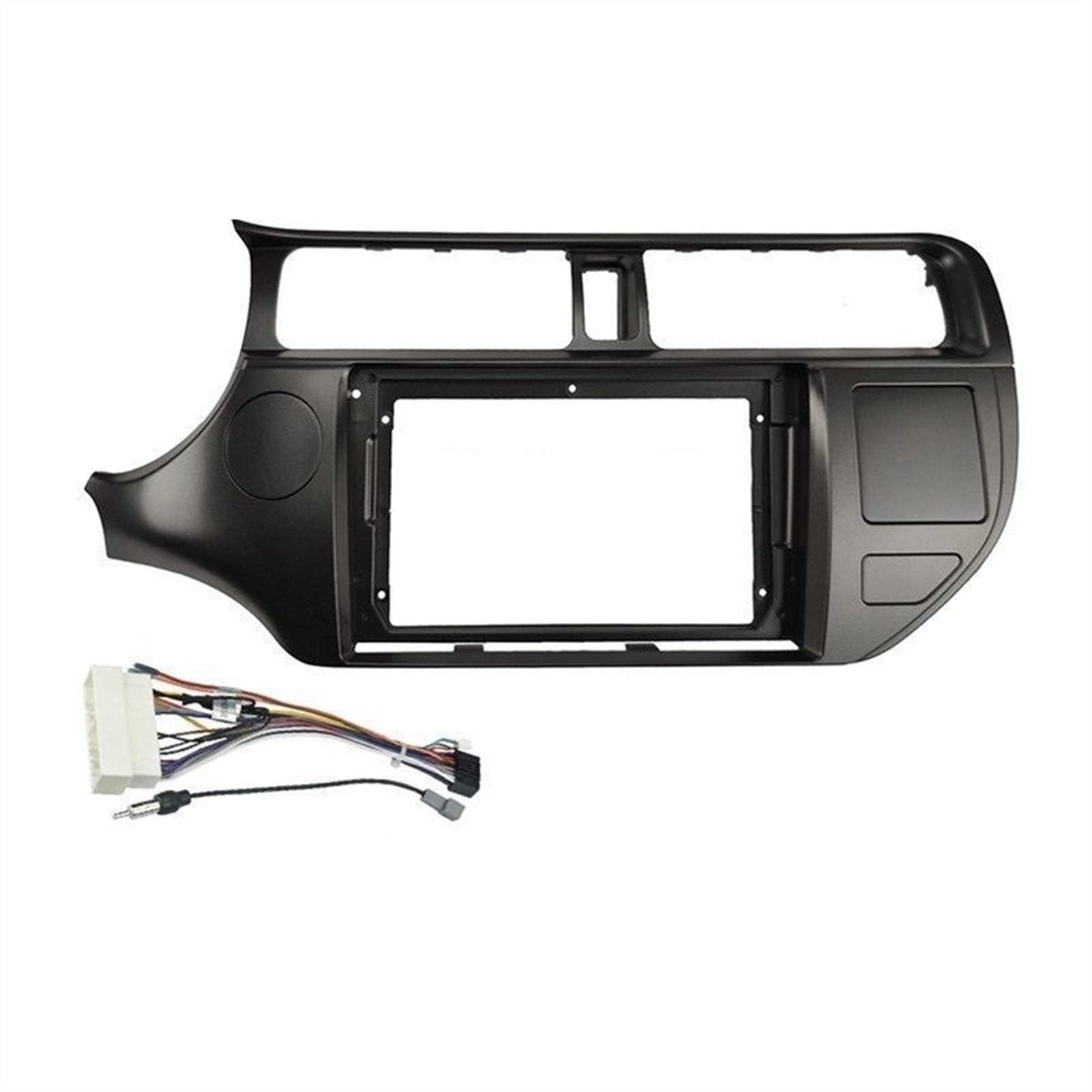 Yurefax 9-Zoll-Autoblende, for Kia, Rio 2012-2015, Armaturenbrett-Montage, Einbau- und Umrüstadapter, EIN Doppel-DIN-Auto-DVD-Rahmen, Zierleisten-Kits Car-Audio-Armaturenbrettrahmen(Frame and Cable) von Yurefax