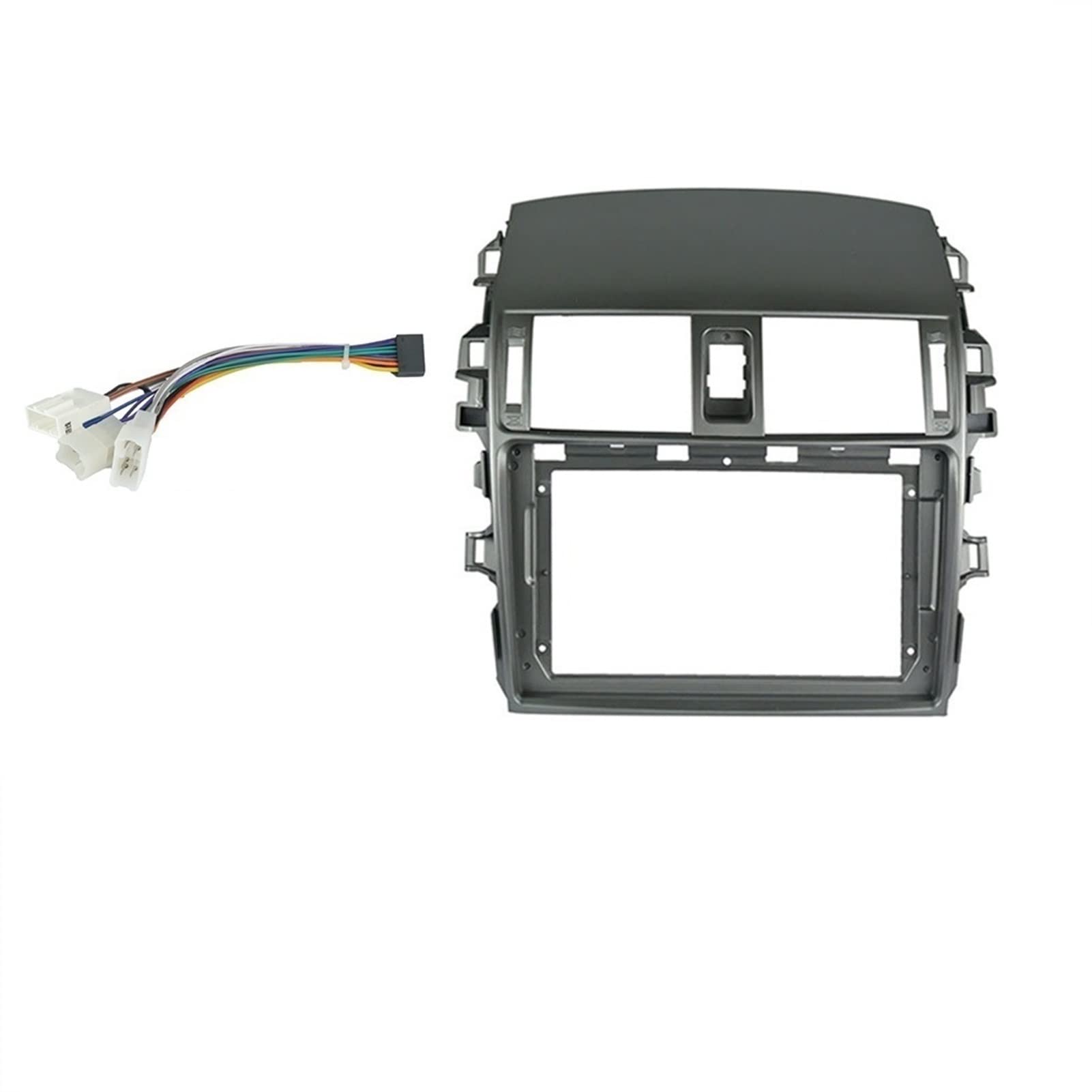 Yurefax 9-Zoll-Autoblende, for Toyota, for Corolla, Altis 2009-2013, eine Doppel-DIN-Auto-DVD-Rahmen-Adapterplatte, Armaturenbrett-Montage Car-Audio-Armaturenbrettrahmen(Frame and Cable) von Yurefax