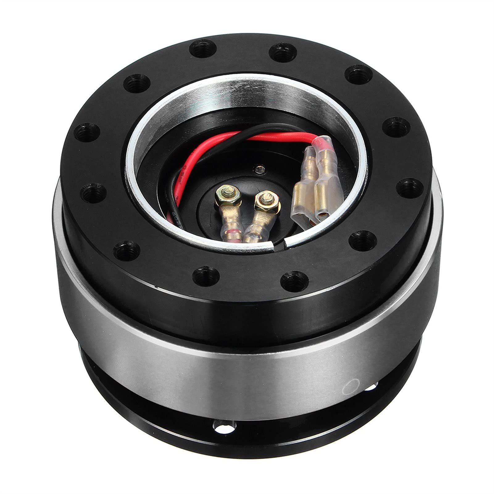 Yurefax Aluminium 6 Loch Universal Auto Auto Quick Release Lenkrad Snap Off Hub Adapter Boss Kit Lenkradnabe für Autos(Silver) von Yurefax