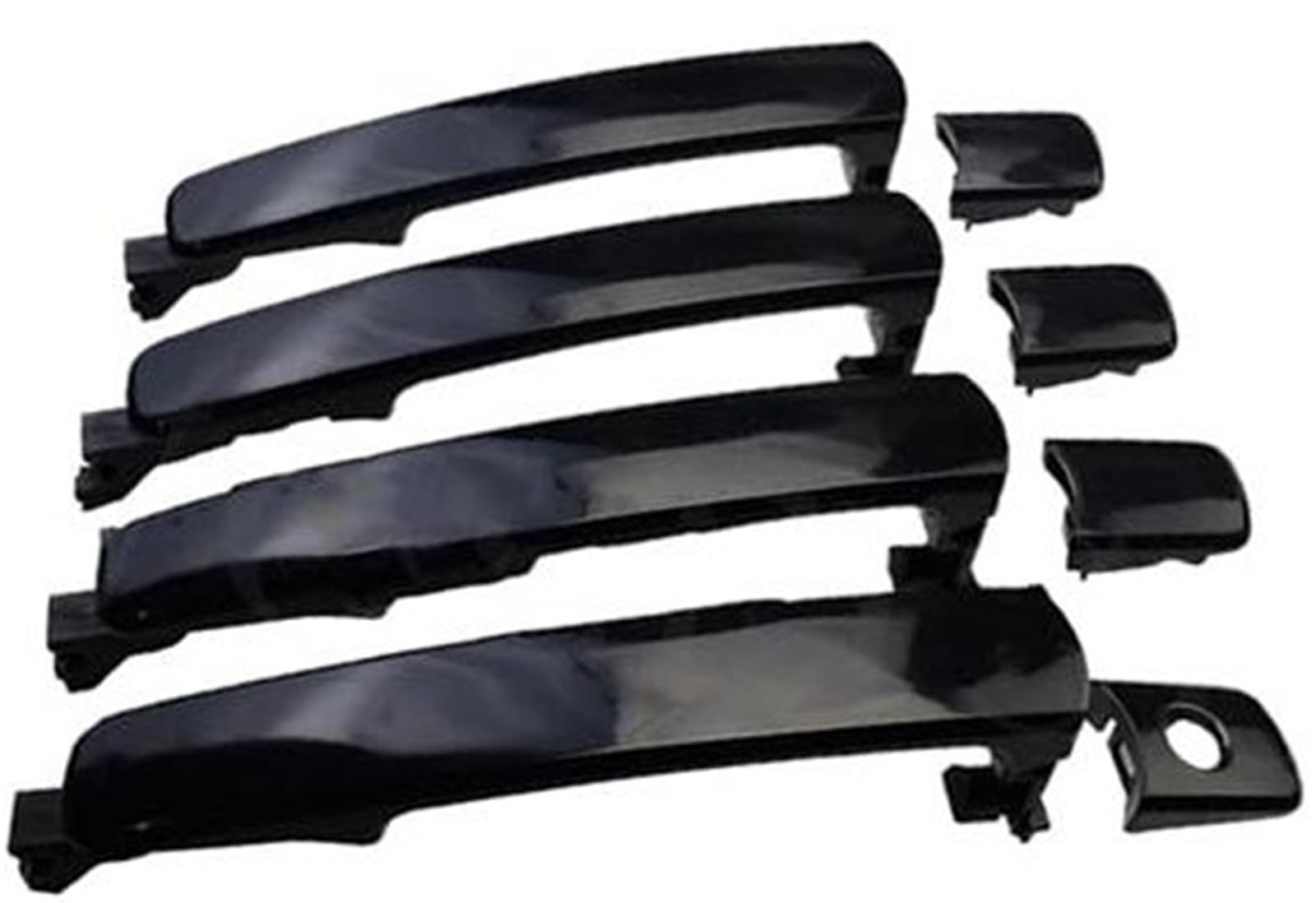 Yurefax Auto-Außentürgriff, for Infiniti, FX35 FX45 G35 80640AM205 NI1310129 80640CA012 Chrom-Schwarz Auto-Außentürgriff vorne hinten Links rechts Autotürgriffabdeckung(Black Front Rear 4pcs BK) von Yurefax