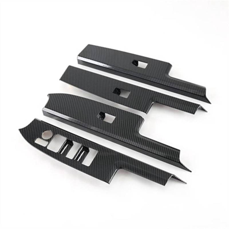 Yurefax Auto Kohlefaser Fenster Glas Lift Knopf Schalter Abdeckung Verkleidung Tür Armlehne Panel, for Toyota, Bz4X 2022 2023 Autofenster-Tastenfeld von Yurefax