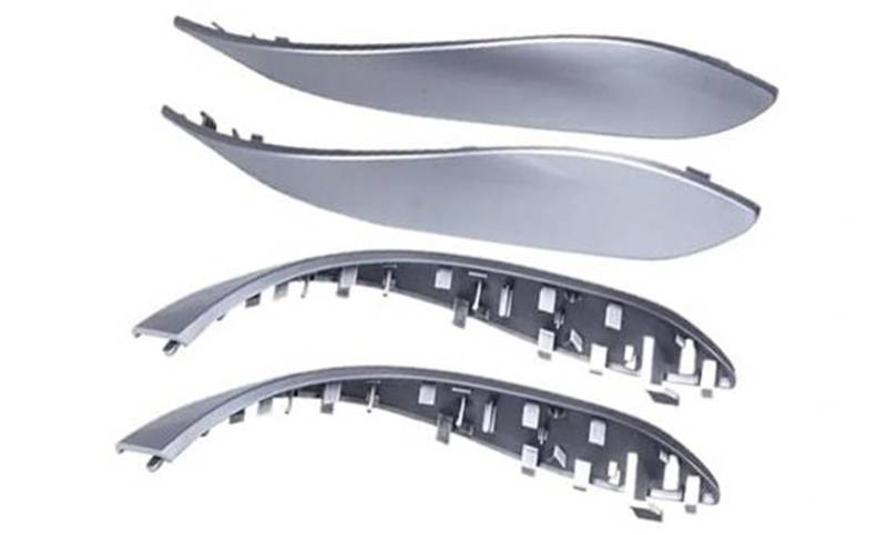 Yurefax Autotürgriffabdeckungsverkleidung Ersetzen Sie den Außenrahmen, for, F30 F32 F80 F31 F33 F34 F35 F36 3 4 3gt Serie 2012 2013 2014–2018 Auto-Innentürgriff(Black 4 Pcs Silver) von Yurefax