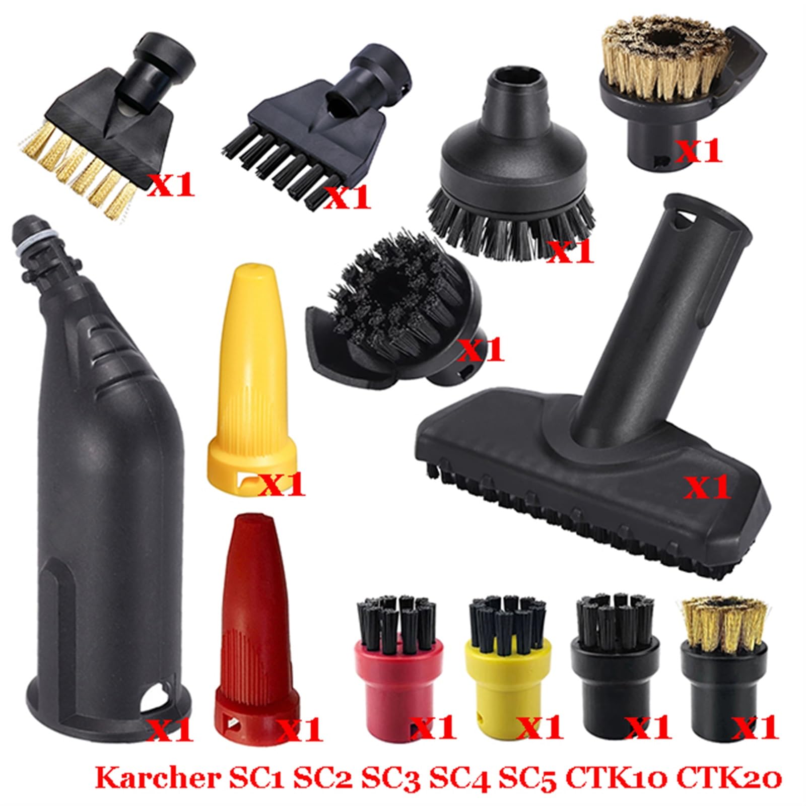 Yurefax Dampf Staubsauger Maschine for SC1 SC2 SC3 SC4 SC5 SC7 CTK10 CTK20 Teile Pinsel Kopf Leistungsstarke Düse Zubehör Ersatzzubehör für Dampfreiniger(Set-23) von Yurefax