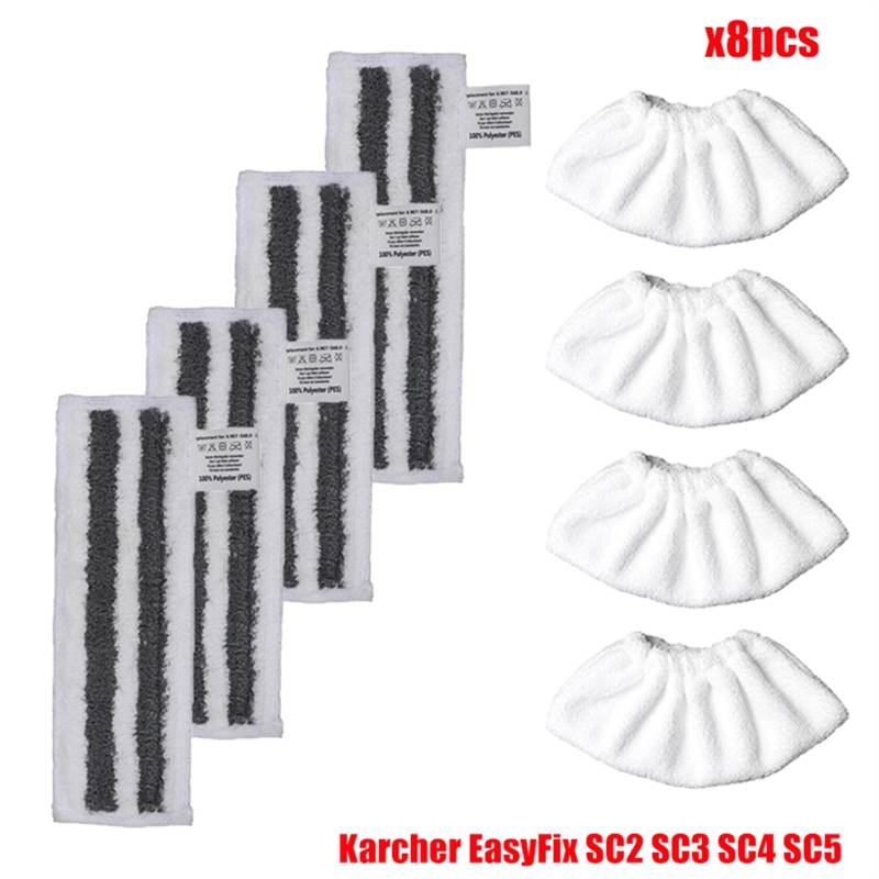 Yurefax Ersatz-Stoffbezug for Steam Mop Easyfix SC2 SC3 SC4 SC5 Handstaubsauger Mikrofaser Steam Mop Lumpen Teile Ersatzzubehör für Dampfreiniger(Set7) von Yurefax