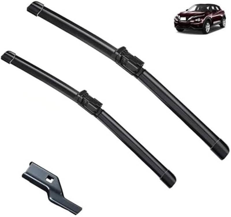 Yurefax Hochwertiges Wischerblatt-Set vorne for Nissan Juke F16 2020 2021 2022 2023. Scheibenbürsten, Adaptermotor for die Scheibenwaschabdeckung, perfekt for Windschutzscheiben Heckscheibenwischerbla von Yurefax