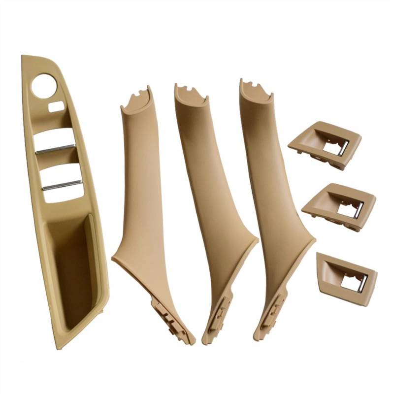 Yurefax Innentür-Armlehnen-Fensterschalter-Panel-Ziehgriff-Set, for, for 5er F10 F11 F18 520i 523i 525i 528i 535i Innentürgriff(Beige-7pcs) von Yurefax
