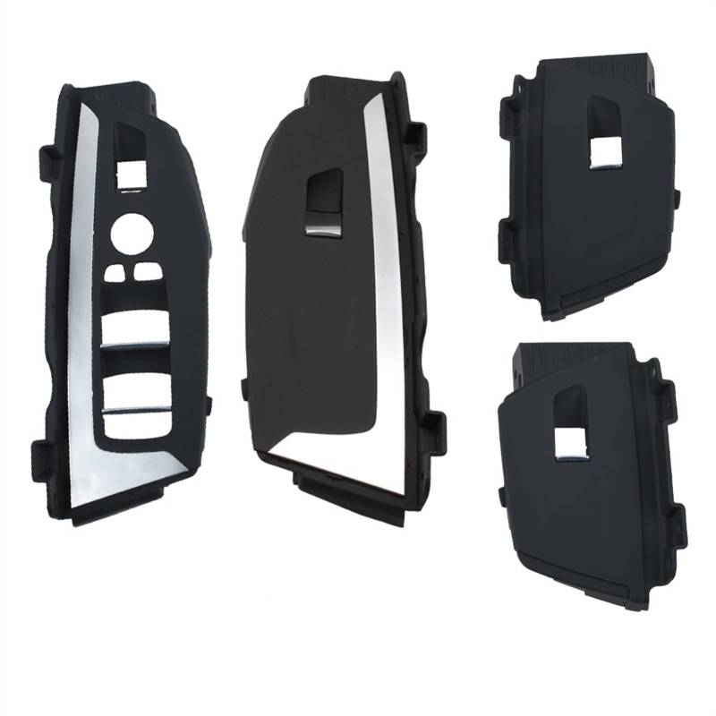 Yurefax LHD Auto-Innentür-Fensterheber-Schalter-Knopf-Panel-Trim-Abdeckung Ersatz, for, for X3 X4 G01 G02 F97 F98 2018–2021 Innentürgriff(Black 4pcs Set) von Yurefax