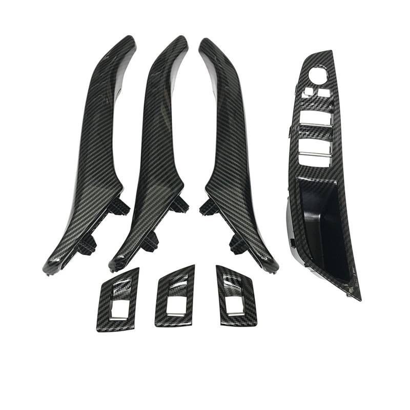 Yurefax LHD RHD Innentürgriff aus Kohlefaser, 7-teiliges Set, for, for 5er F10 F11 F18 520i 523i 525i 528i 535i Innentürgriff(RHD Assembly Set) von Yurefax