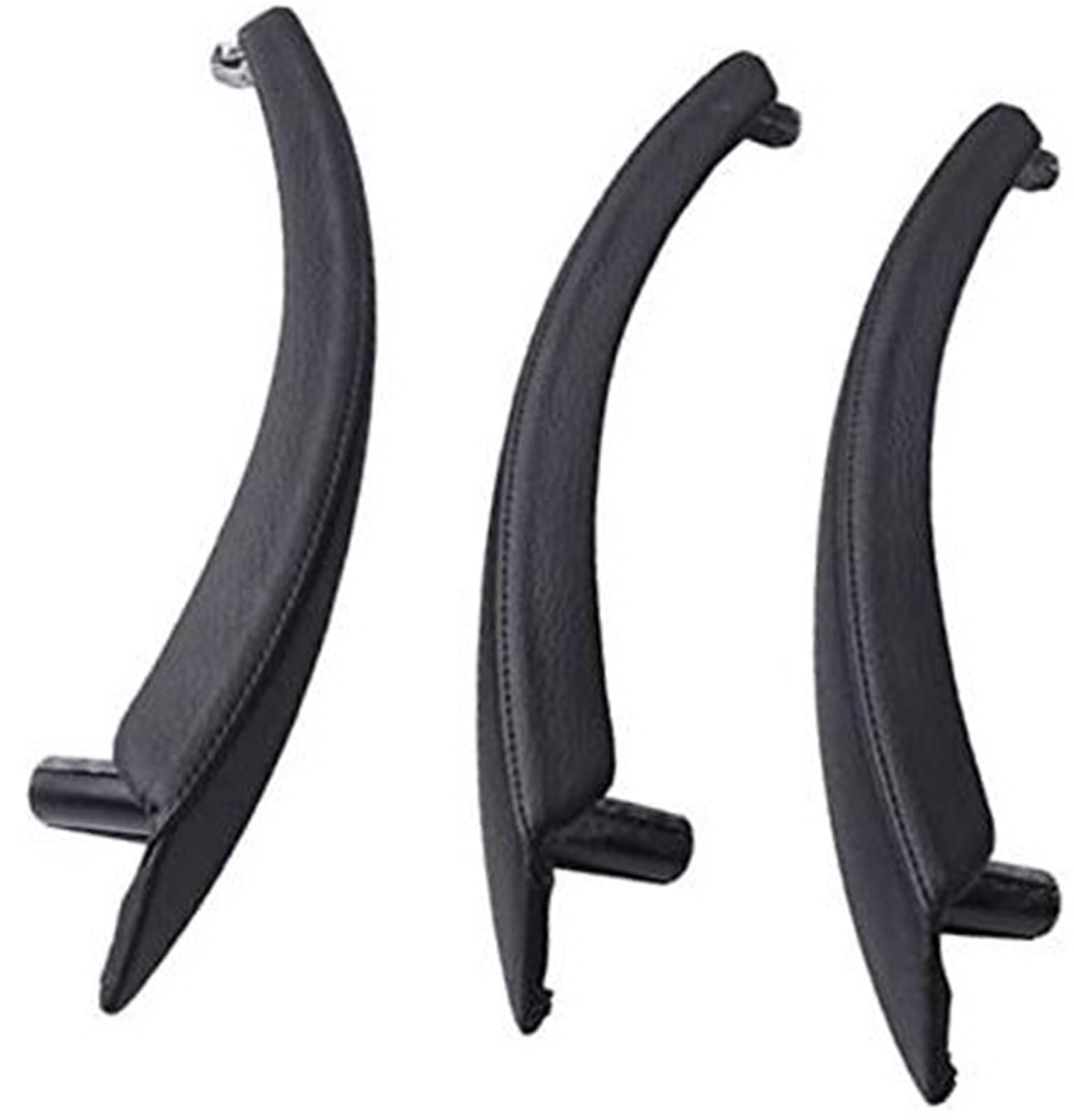 Yurefax LHD RHD Links rechts Innen-Beifahrertürgriff-Außenlederbezug-Set, for, X5 X6 E70 E71 2007–2013 Auto-Innentürgriff(Black) von Yurefax