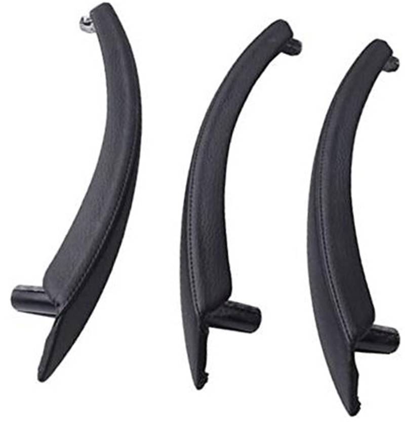 Yurefax LHD RHD Links rechts Innen-Beifahrertürgriff-Außenlederbezug-Set, for, X5 X6 E70 E71 2007–2013 Auto-Innentürgriff(Black) von Yurefax