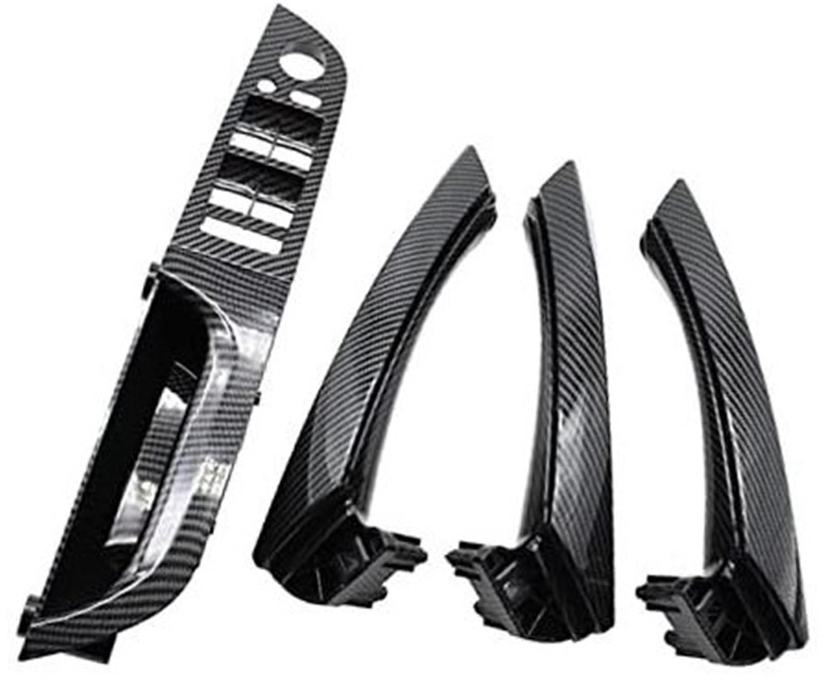 Yurefax Linkshänder-Fahrer-Carbonfaser-Innentürgriff-Armlehnenverkleidung, for, 3er-Serie E90 E91 316 318 320 325 328 Auto-Innentürgriff(Black 35.5 A1 Set) von Yurefax