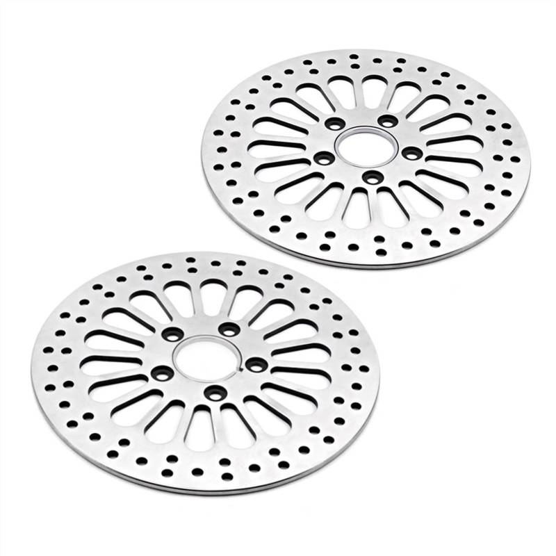 Yurefax Motorrad-Straßenrad, Silberne Bremsscheibe vorne und hinten, for Harley, SOFTAIL Sportster DYNA 1990-2013 Touring 1990-2007 Motorrad-Bremsscheibe(Front and Rear) von Yurefax