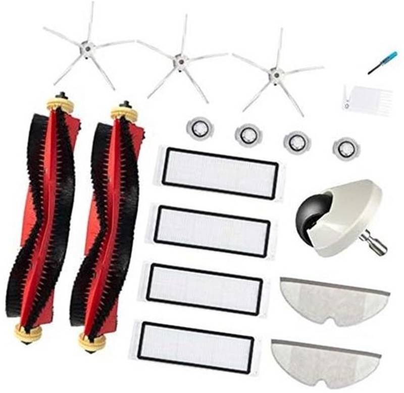 Yurefax Roller Seitenbürste Wischmopp Rad, for Xiaomi, for Roborock, S6 S5 Max S60 S65 S5 S50 S55 E25 E35 Staubsauger Roboterstaubsauger-Ersatzkit von Yurefax