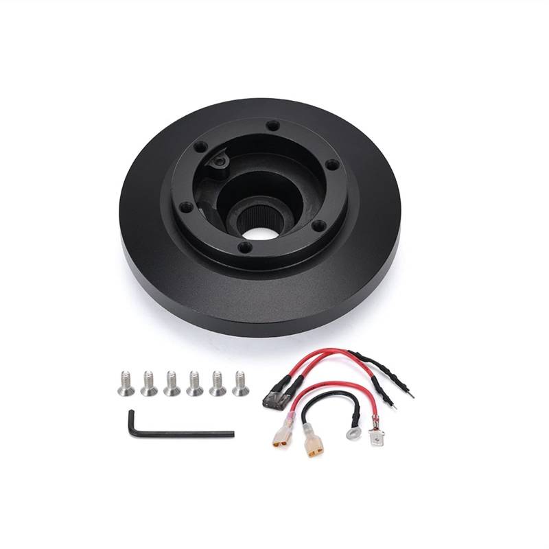 Yurefax Short Boss Hub Adapter Kit Schwarzes Aluminium Schnellspanner Lenkradnaben-Adapter Kit, for, E36 318 325 328 840 850 E39 M3 Z3 Lenkradnabenadapter von Yurefax