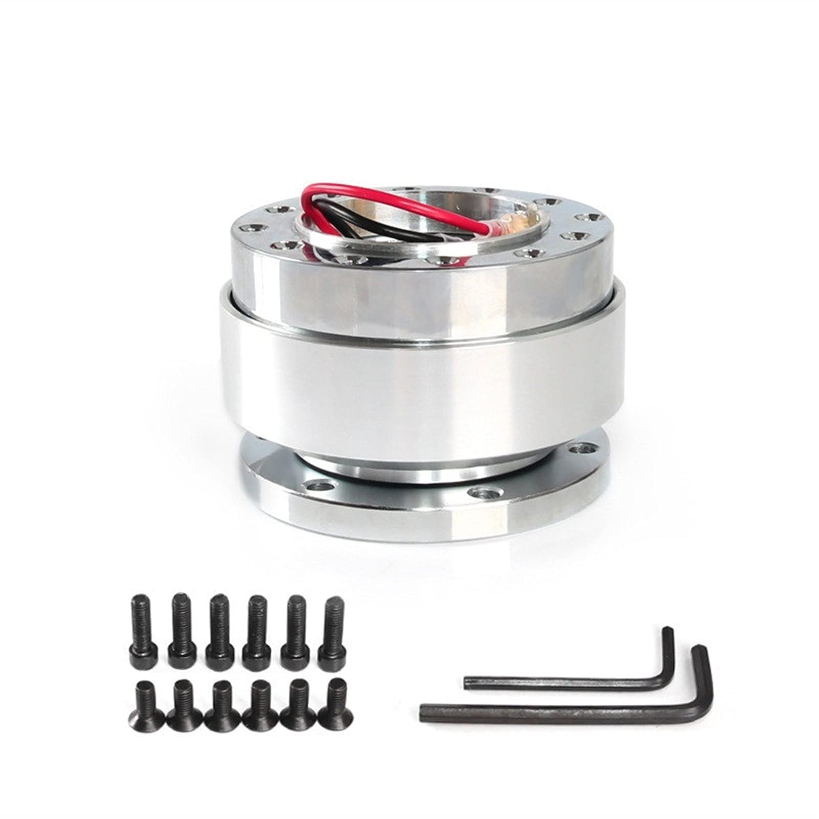 Yurefax Universal Aluminium Racing Lenkrad Snap Off Quick Release Hub Adapter Boss Kit Auto Sport Lenkrad Lenkradnabe für Autos(Silver) von Yurefax