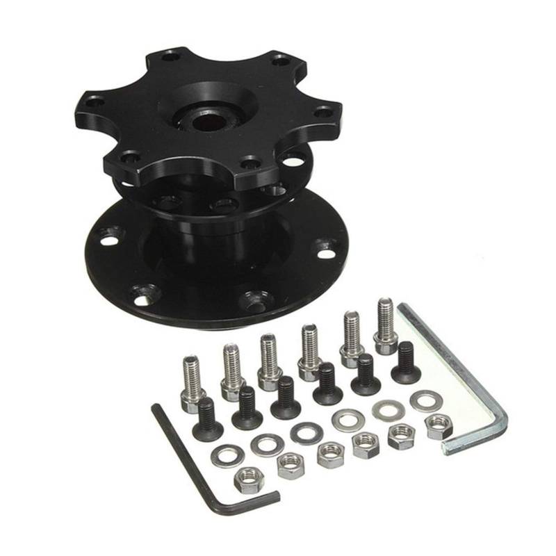 Yurefax Universal Lenkrad Schnellspanner Nabensatz Radnabenadapter CA0011-BL 6 Loch Lenkradnabe Lenkradnabenadapter(Black) von Yurefax