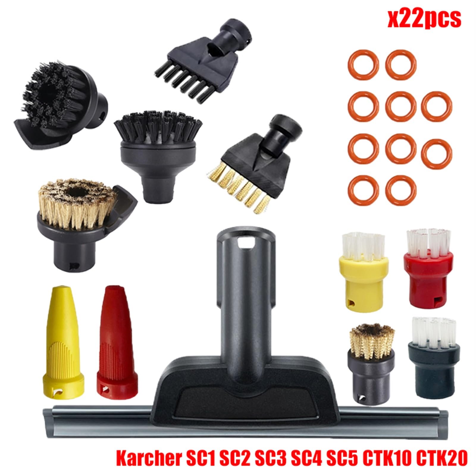 Yurefax Zubehör Nylon Düsenbürste for SC1 SC2 SC3 SC4 SC5 SC7 CTK10 CTK20 Handdampfstaubsauger Teile Ersatz Ersatzzubehör für Dampfreiniger(Set15) von Yurefax