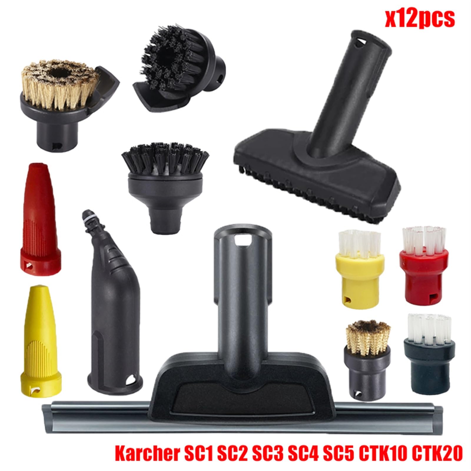 Yurefax Zubehör Nylon Düsenbürste for SC1 SC2 SC3 SC4 SC5 SC7 CTK10 CTK20 Handdampfstaubsauger Teile Ersatz Ersatzzubehör für Dampfreiniger(Set16) von Yurefax
