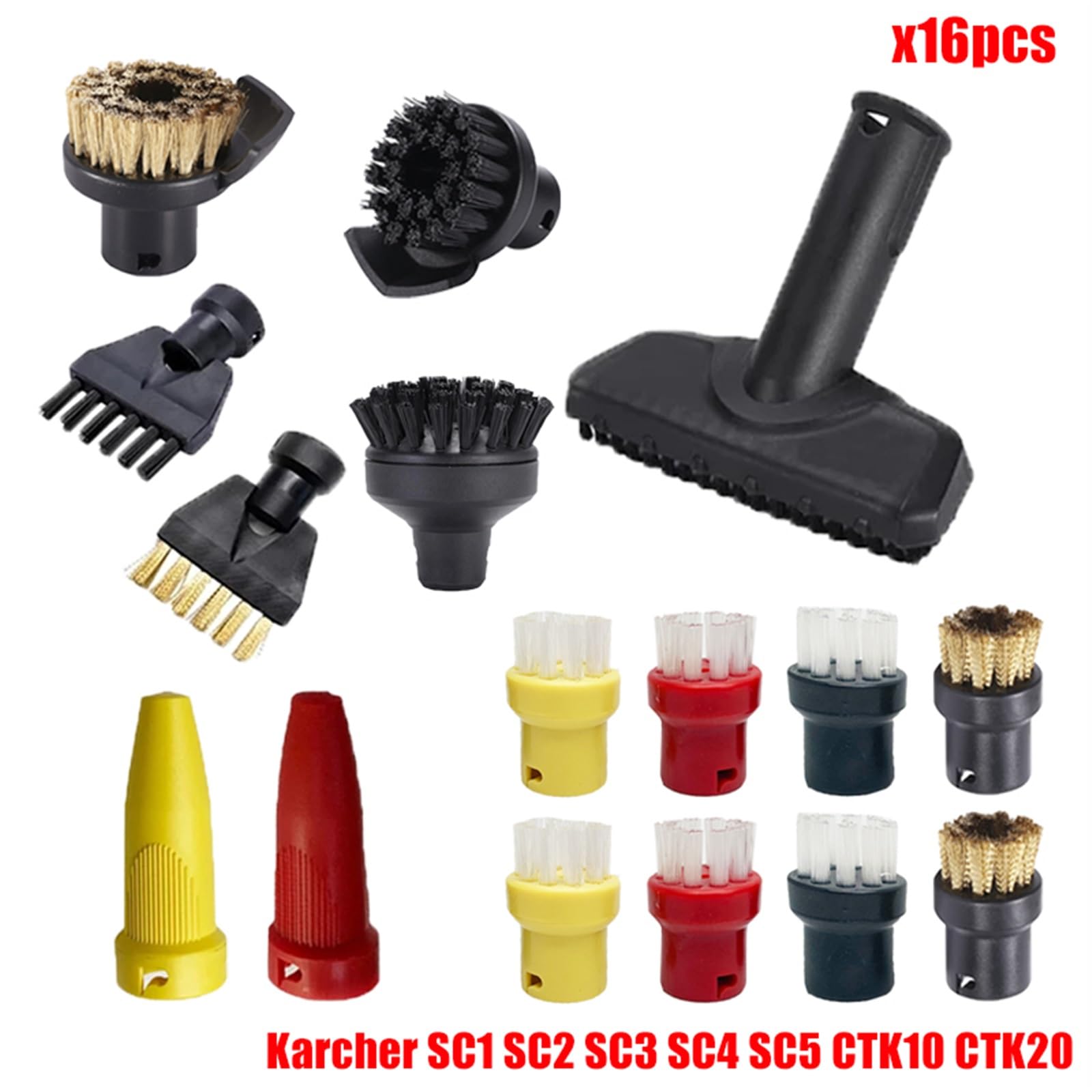 Yurefax Zubehör Nylon Düsenbürste for SC1 SC2 SC3 SC4 SC5 SC7 CTK10 CTK20 Handdampfstaubsauger Teile Ersatz Ersatzzubehör für Dampfreiniger(Set17) von Yurefax