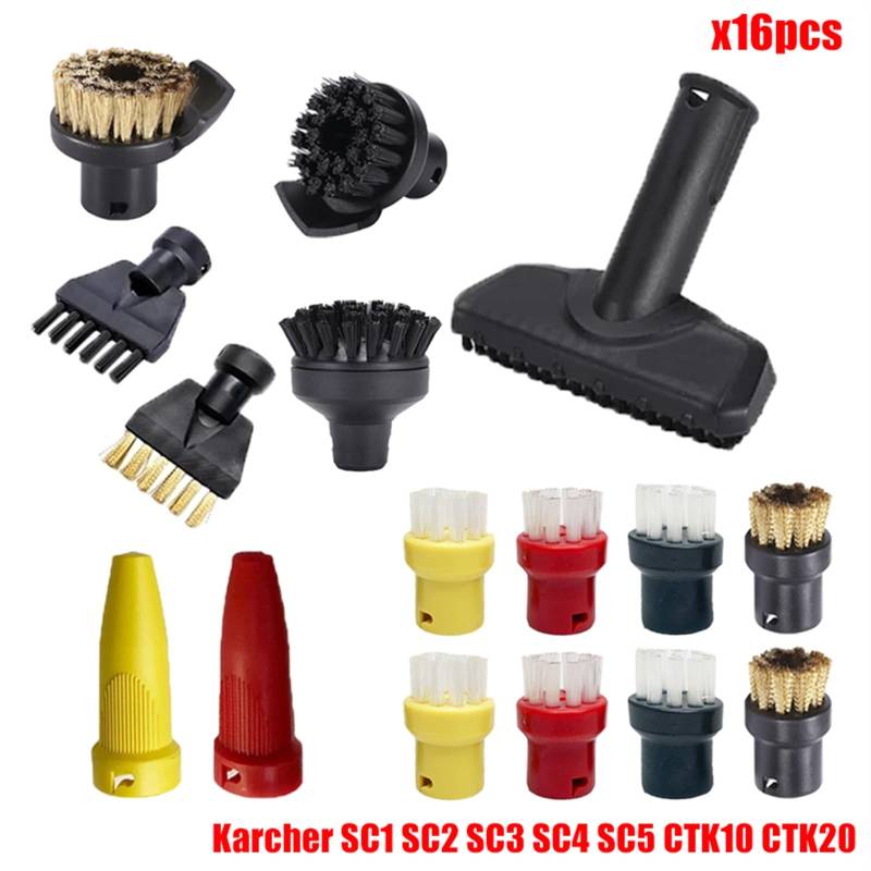 Yurefax Zubehör Nylon Düsenbürste for SC1 SC2 SC3 SC4 SC5 SC7 CTK10 CTK20 Handdampfstaubsauger Teile Ersatz Ersatzzubehör für Dampfreiniger(Set17) von Yurefax