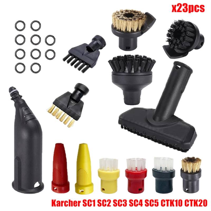 Yurefax Zubehör Nylon Düsenbürste for SC1 SC2 SC3 SC4 SC5 SC7 CTK10 CTK20 Handdampfstaubsauger Teile Ersatz Ersatzzubehör für Dampfreiniger(Set18) von Yurefax