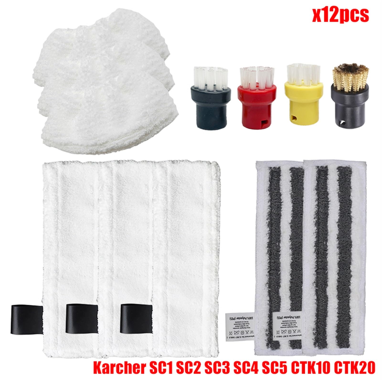 Yurefax Zubehör Nylon Düsenbürste for SC1 SC2 SC3 SC4 SC5 SC7 CTK10 CTK20 Handdampfstaubsauger Teile Ersatz Ersatzzubehör für Dampfreiniger(Set24) von Yurefax