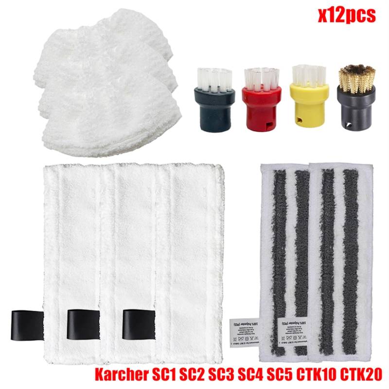 Yurefax Zubehör Nylon Düsenbürste for SC1 SC2 SC3 SC4 SC5 SC7 CTK10 CTK20 Handdampfstaubsauger Teile Ersatz Ersatzzubehör für Dampfreiniger(Set24) von Yurefax