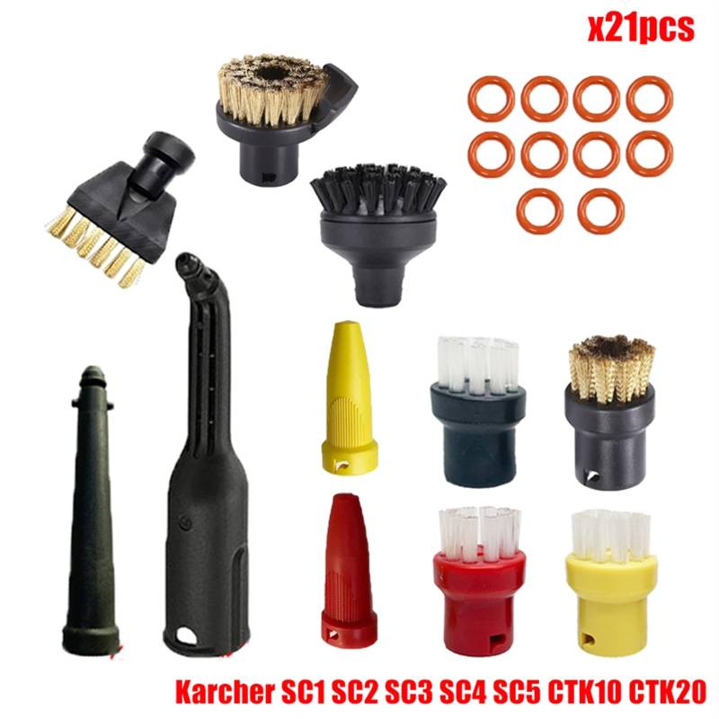 Yurefax Zubehör Nylon Düsenbürste for SC1 SC2 SC3 SC4 SC5 SC7 CTK10 CTK20 Handdampfstaubsauger Teile Ersatz Ersatzzubehör für Dampfreiniger(Set6) von Yurefax