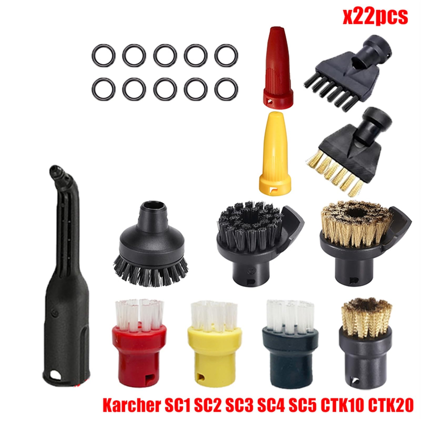 Yurefax Zubehör Nylon Düsenbürste for SC1 SC2 SC3 SC4 SC5 SC7 CTK10 CTK20 Handdampfstaubsauger Teile Ersatz Ersatzzubehör für Dampfreiniger(Set8) von Yurefax