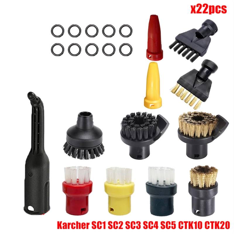 Yurefax Zubehör Nylon Düsenbürste for SC1 SC2 SC3 SC4 SC5 SC7 CTK10 CTK20 Handdampfstaubsauger Teile Ersatz Ersatzzubehör für Dampfreiniger(Set8) von Yurefax