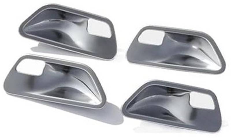 Yurefax Zubehör for die Verkleidung der Autoschüsselabdeckung, for, 3er 4er F30 F32 F35 2013 2014 2015 2016 2017 2018 Auto-Innentürgriff(Black 4pcs Silver) von Yurefax