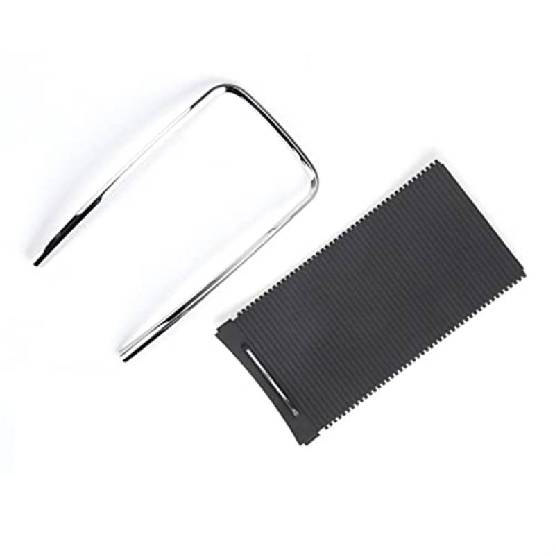 Yurefax for Buick, Lacrosse Auto Schiebeläden Getränkehalter Rollo Abdeckung Armlehne Box Aufbewahrungsbox Streifen Beschichtung Zierring 2009-2013 Rollladen für die Mittelkonsole(Set Black Sliver) von Yurefax