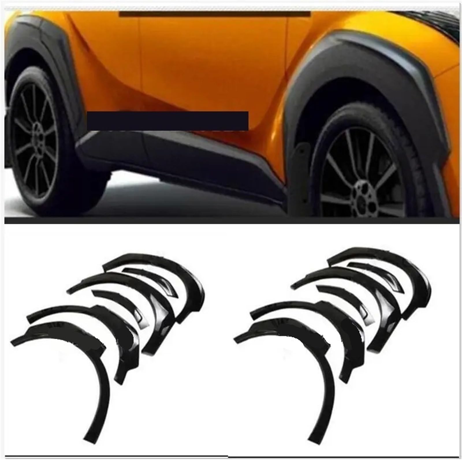 Yurefax for Toyota, CHR C-HR 2016 2017 2018 Auto-Kotflügelverbreiterungen, Radlauf-Augenbrauen, Auto-Radlippenschutz, Abdeckung, Verkleidung, unlackiert, Auto-Styling Kotflügelverbreiterung von Yurefax