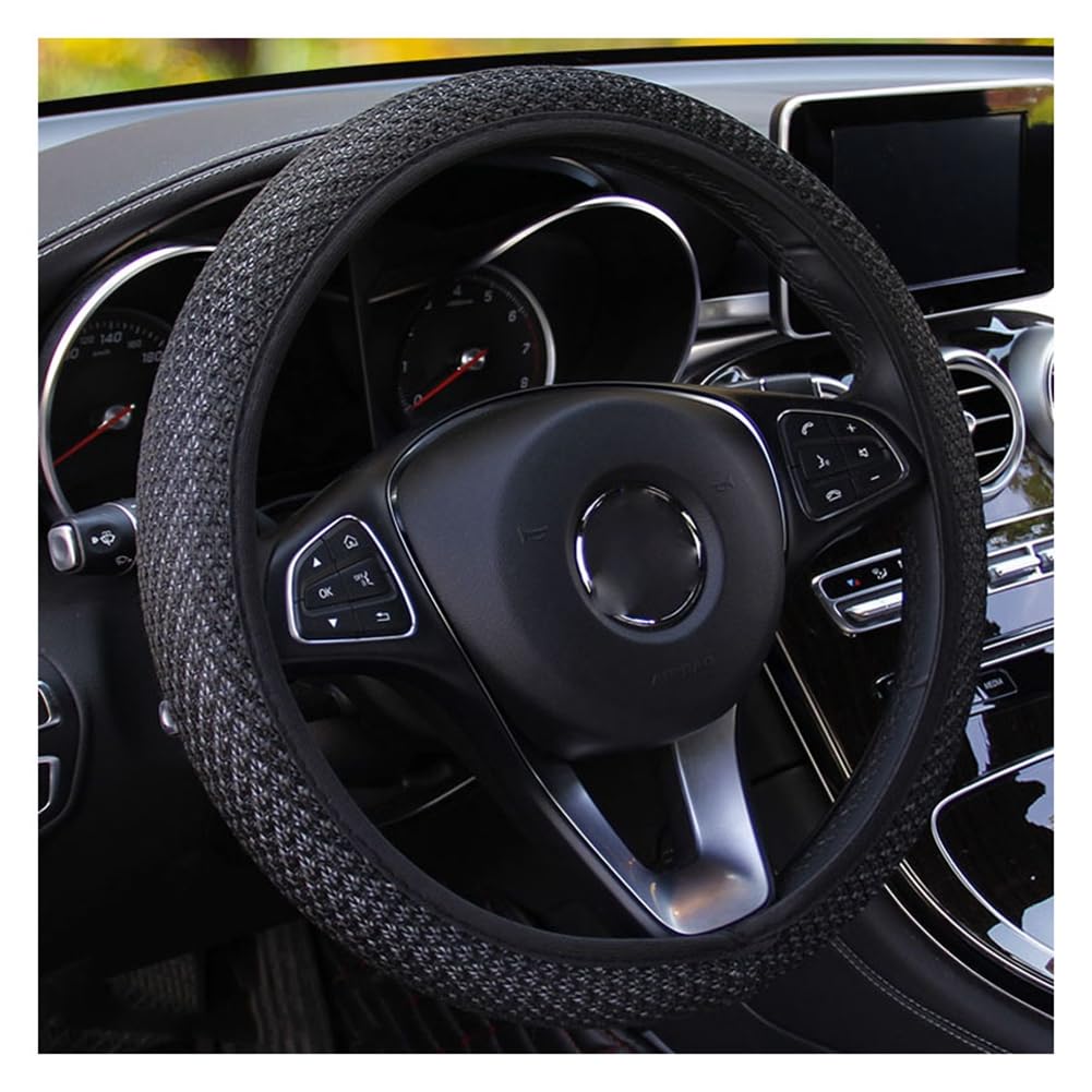 Yurosiay Universal Auto Lenkradbezug Atmungsaktiv Ice Silk Auto Lenkradhülle Anti-Rutsch Lenkradabdeckung Elastizität Lenkradschutz Auto Steering Wheel Cover für Frauen Männer 36-38cm Schwarz Yurosiay Universal Auto Lenkradbezug Atmungsaktiv Ice Silk Auto Lenkradhülle Anti-Rutsch Lenkradabdeckung Elastizität Lenkradschutz Auto Steering Wheel Cover für Frauen Männer 36-38cm Schwarz von Yurosiay