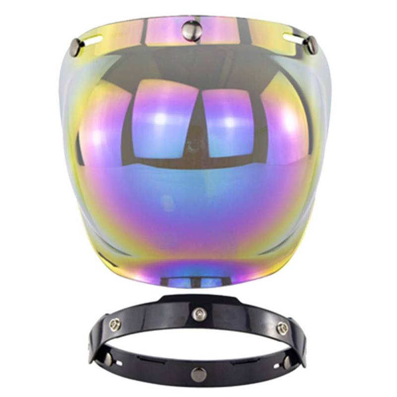 Yusat Motorradhelm Visier Jethelm Visier Motorradhelm Blasenvisier Blasenschild Motorradhelme Zubehör (Regenbogen) von Yusat