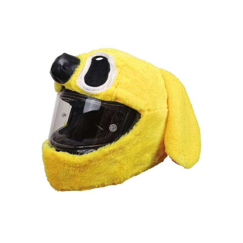 Motorradhelm Cover,Motorradhelm Abdeckung Plüsch,Cartoon Plush Motorcycle Helmet Cover,Motorradhelm Überzug Lustigmotorradhelm Überzug Plüsch,Für Männer, Frauen(Ohne Helm) (Gelb) von YuuFcy