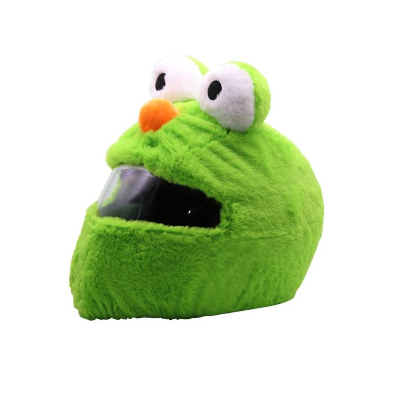 Motorradhelm Cover,Motorradhelm Abdeckung Plüsch,Cartoon Plush Motorcycle Helmet Cover,Motorradhelm Überzug Lustigmotorradhelm Überzug Plüsch,Für Männer, Frauen(Ohne Helm) (Grüner Frosch) von YuuFcy