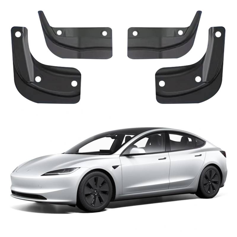 Ywooon Schmutzfänger für Tesla Model 3 Highland 2024 2025 Spritzschutz Kotflügel Auto Kotflügel Keine Notwendigkeit Bohren Löcher Spritzschutz Vorderrad Hinterrad Highland Zubehör (4 Stück) von Ywooon