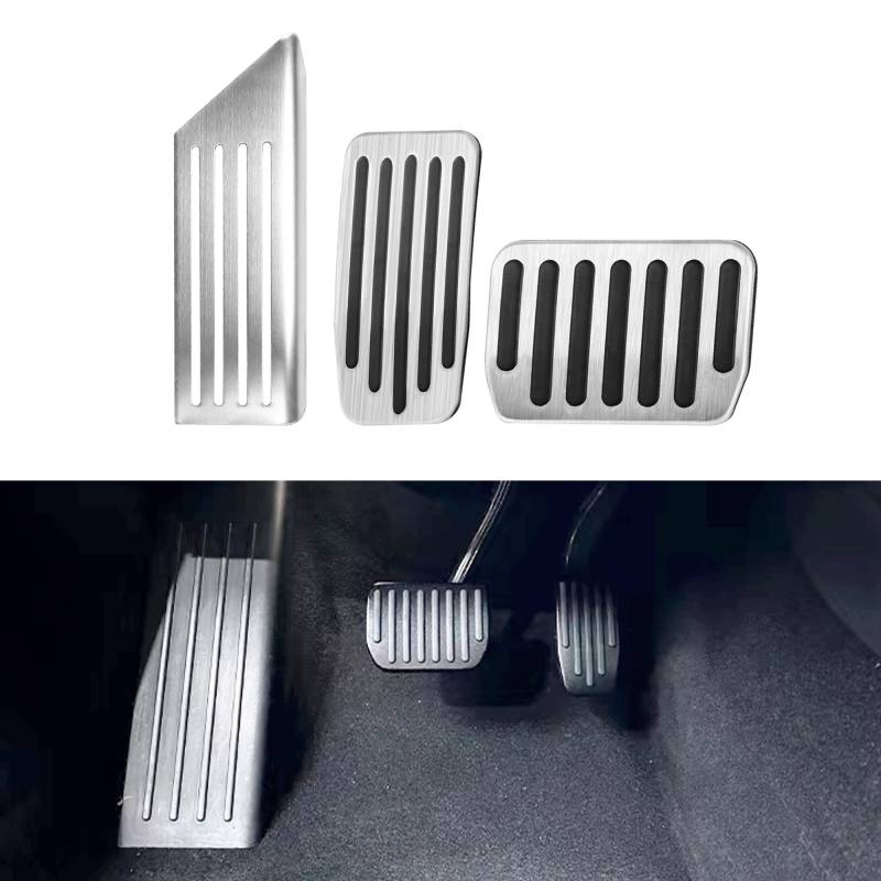 Ywooon Auto Fußpedal Abdeckung Set für Tesla Model 3 Model Y, Anti Rutsch Performance Pedalauflagen Tuning Gaspedal und Brems, Perfomance Pedale Set (3 Stück Set) von Ywooon