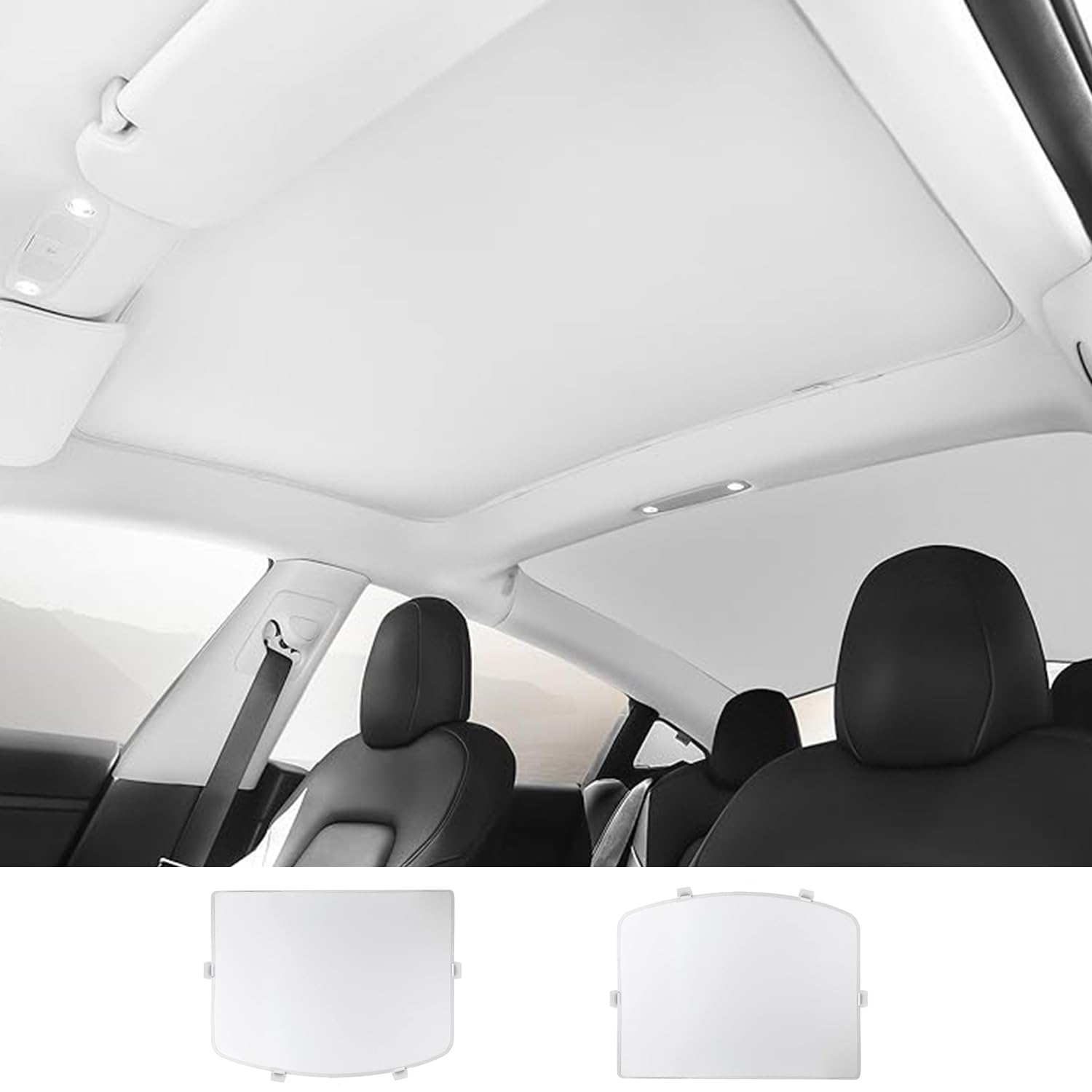 Ywooon Dach Sonnenschutz für Tesla Model 3 2021-2023 Zubehör Visor Schiebedach Sonnenschatten UV Reflektor Reflektorabdeckungen Blockieren, Beige (produziert aus US/DE) von Ywooon