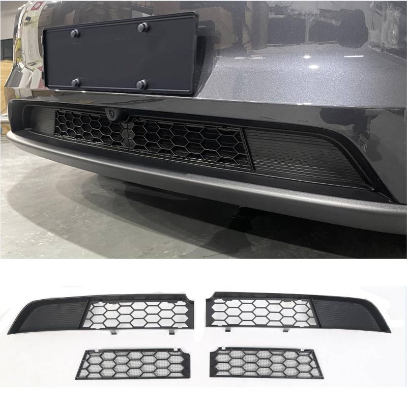 Ywooon Frontgrill Netzabdeckung für Tesla Model Y 2025 Juniper, Frontgrill Mesh Einsätze Zierleisten Frontgrill Schutzgitter Segmentiert Lufteinlassgitterabdeckung für Tesla Juniper 2025 Zubehör von Ywooon